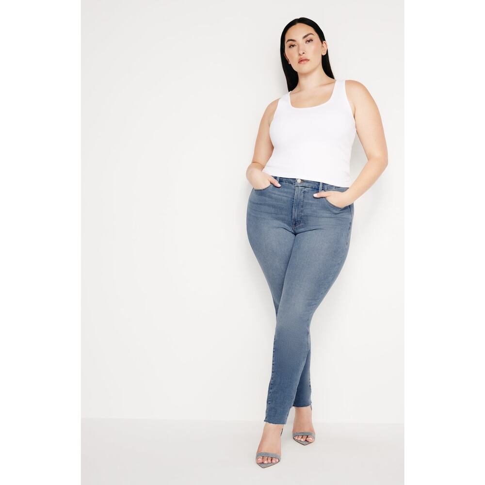 Good American Good Legs Skinny Jeans Sz 24 Light Wash High Rise Sculpt NWT